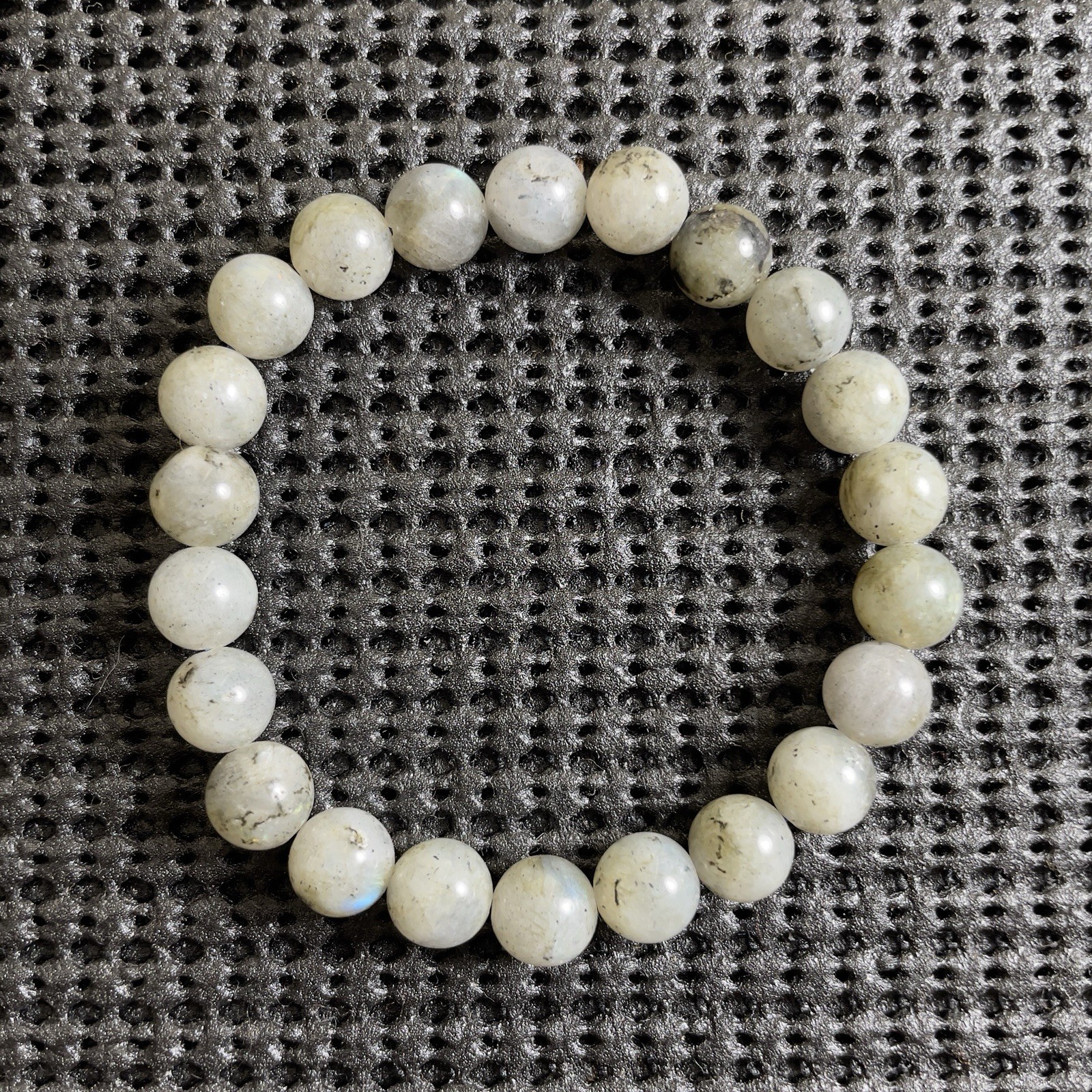 Natural Labradorite 8.8mm Stretch Beaded Bracelet Healing Crystal Boho Jewelry