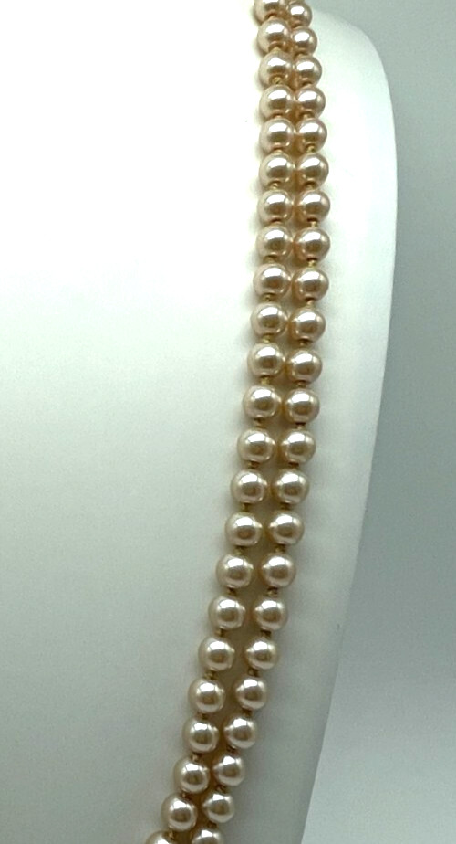 Necklace 36 Inch Luxurious Champagne Pearls, Retro Style Length For Varied Looks