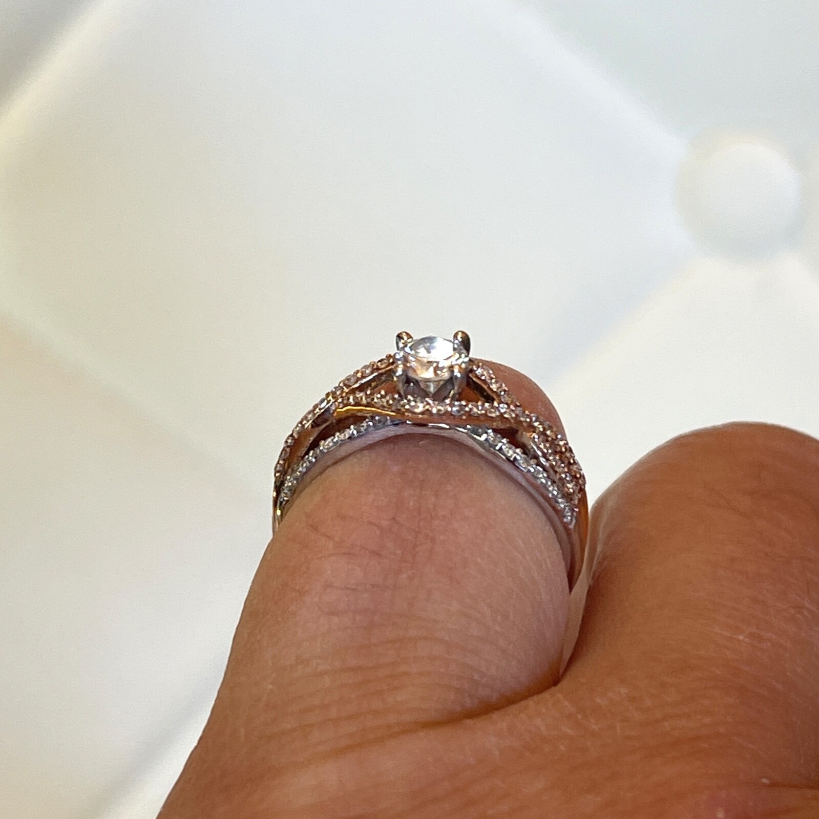 0.97 TCW Diamond Wedding Anniversary Ring 14k Gold 100% Natural F SI1