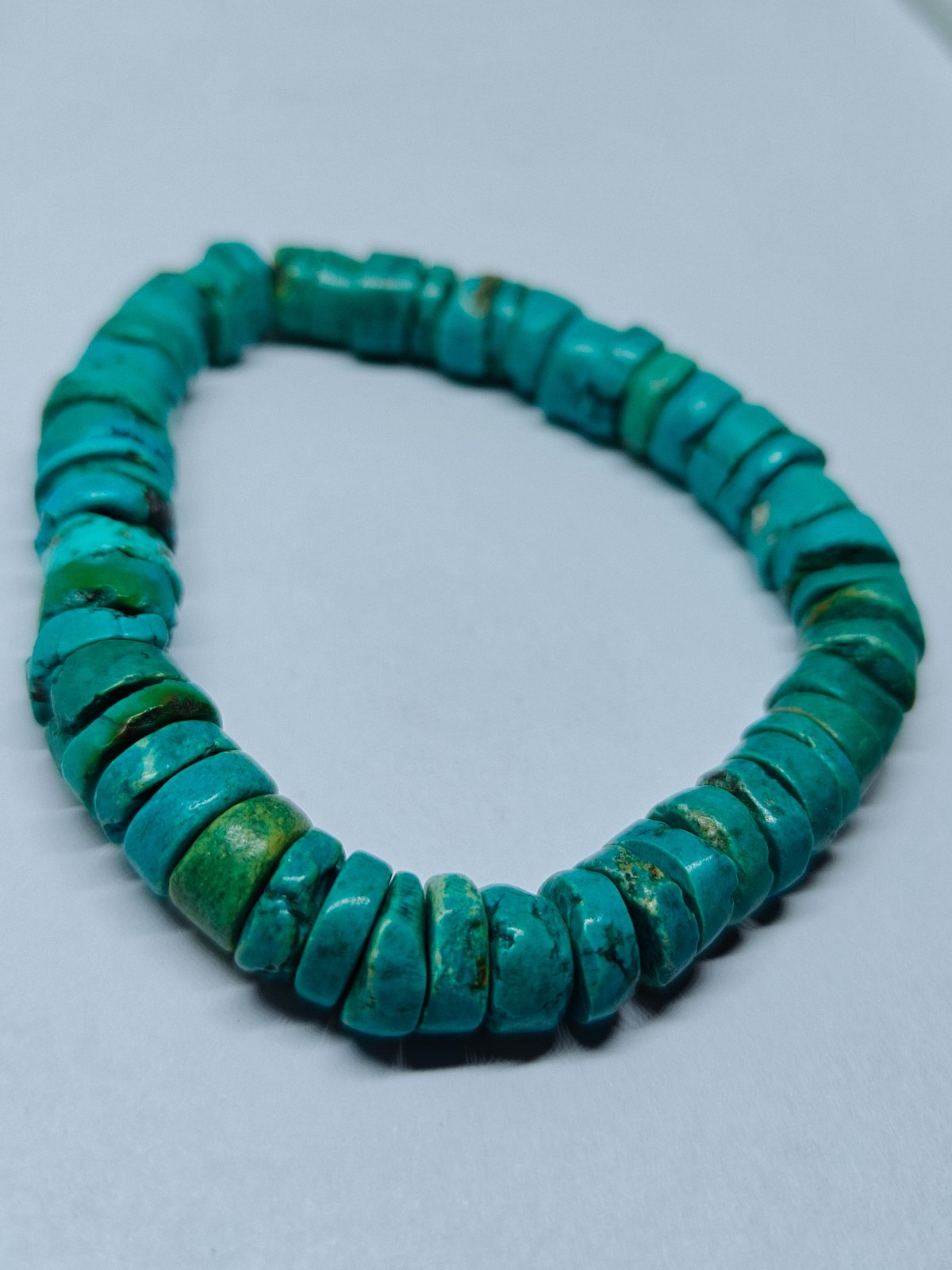 Tibetan Turquoise Bead 6 Inch Gemstone Stretchable Bracelet For Valentines Gift.
