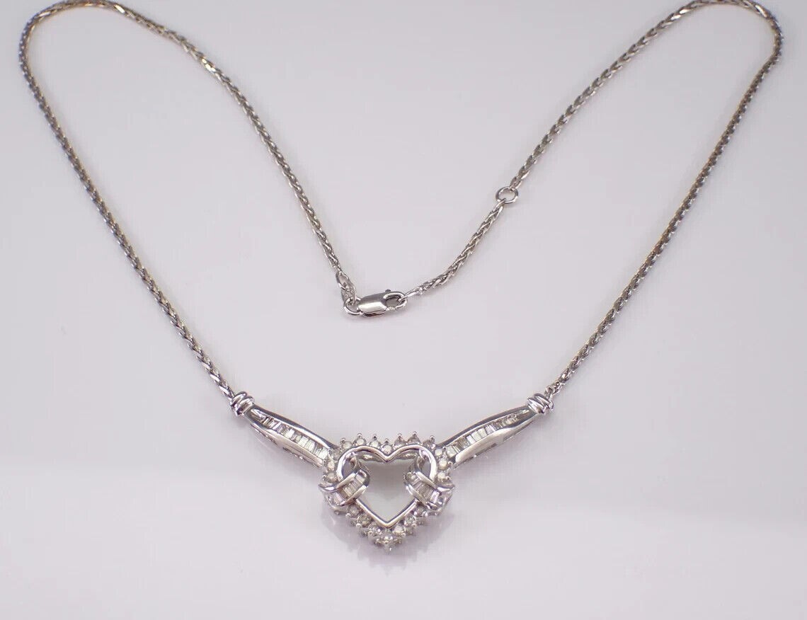 2 Ct Round Cut Simulated Diamond Heart Shape Pendant In 14k White Gold Plated