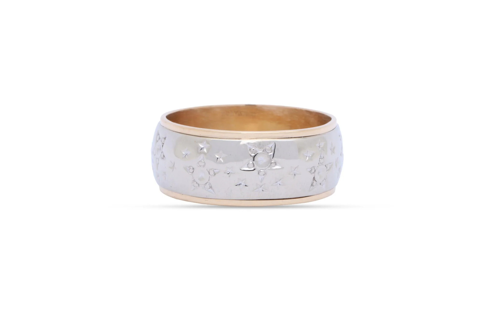 Artcarved 14k White and Yellow Gold Celestial Star Band Ring Size 8.75 (8.15g.)