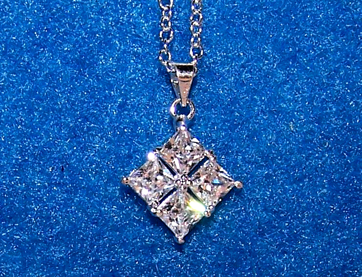 925 STERLING SILVER 18″ NECKLACE AUSTRIAN CRYSTAL women female GIFT DAINTY MOM