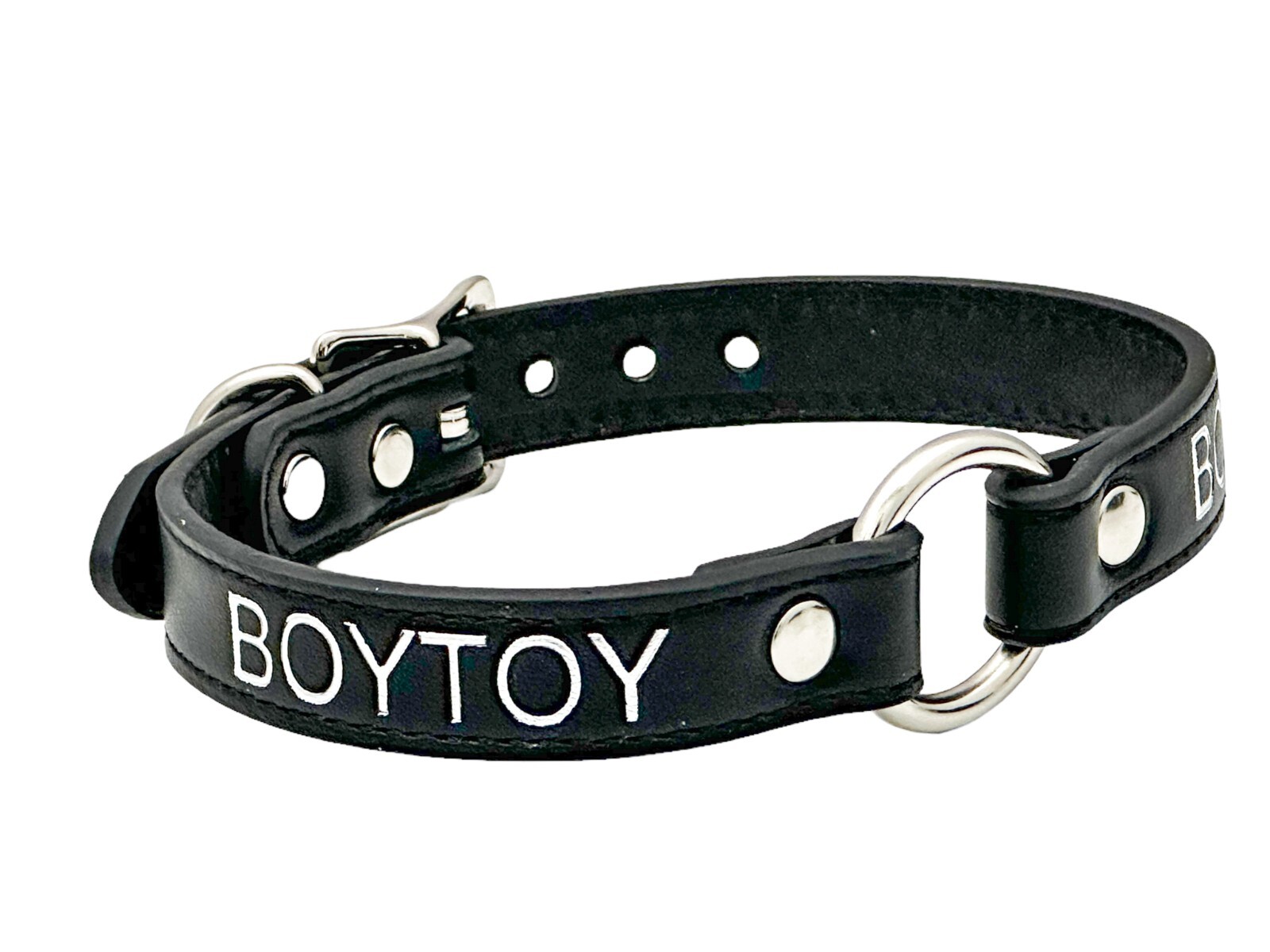 Ring Choker BDSM Collar Vegan Leather Custom Necklace O Ring Fetish Ball