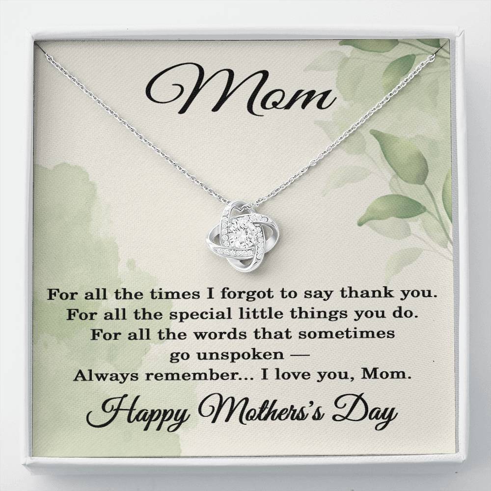 Mother’s Day Love Knot Necklace for Mom – Heartfelt Thank You Gift for Mom with