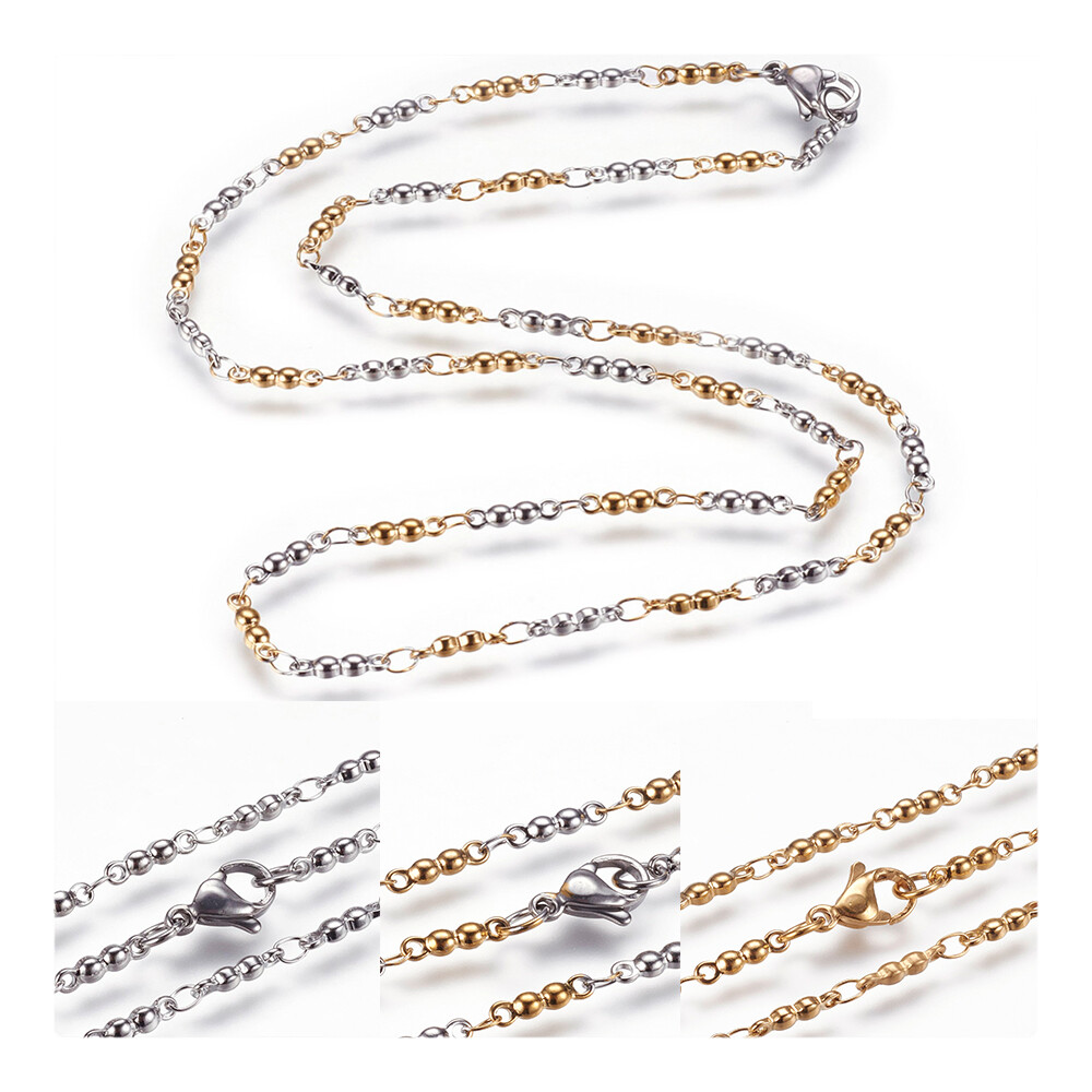 Stainless Steel Necklaces Lobster Ion Plating IP Gold 17.7 inches 45cm Z644
