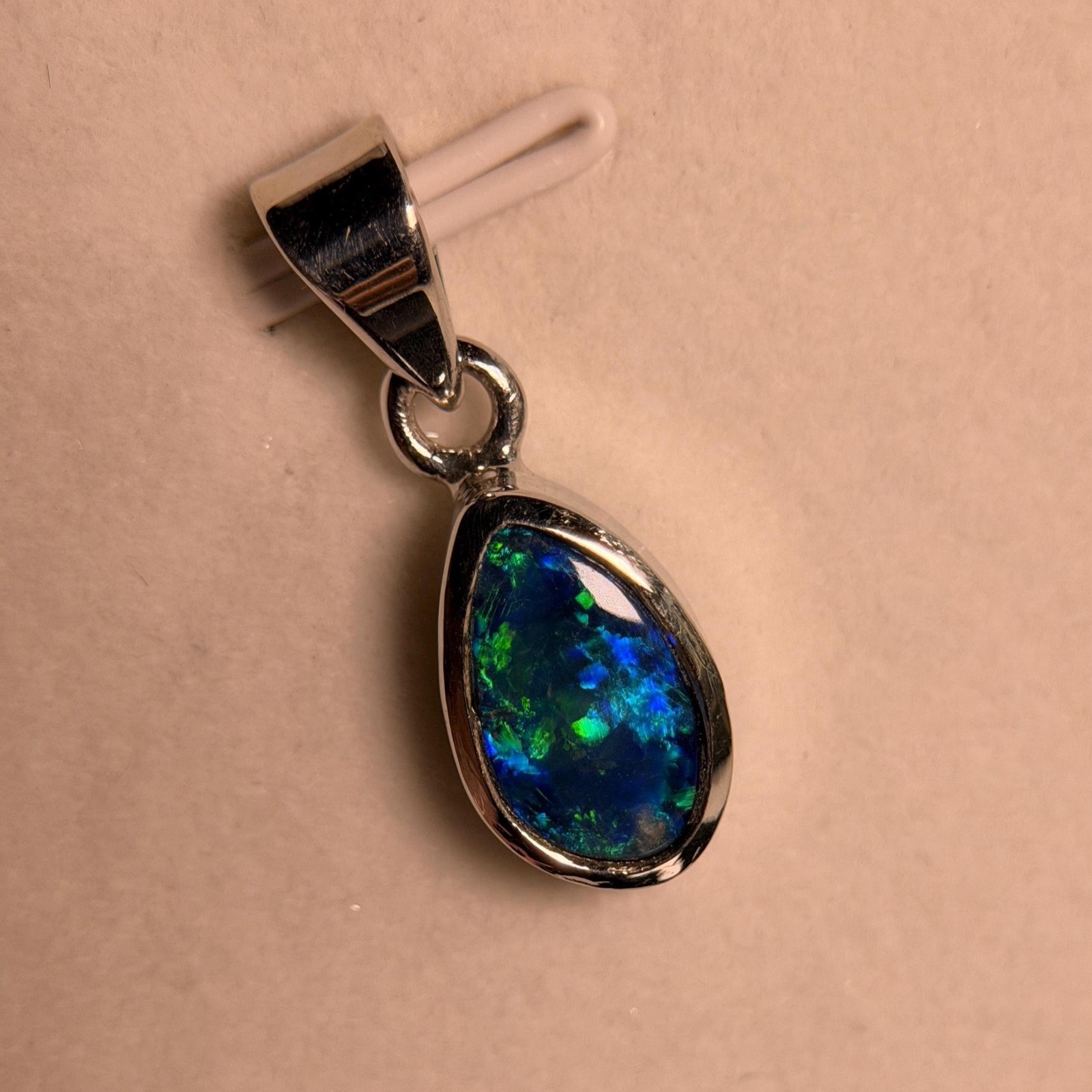 Australian Fire Opal Bezel Pendant, Solid 925 Sterling Silver, Women’s Pendant