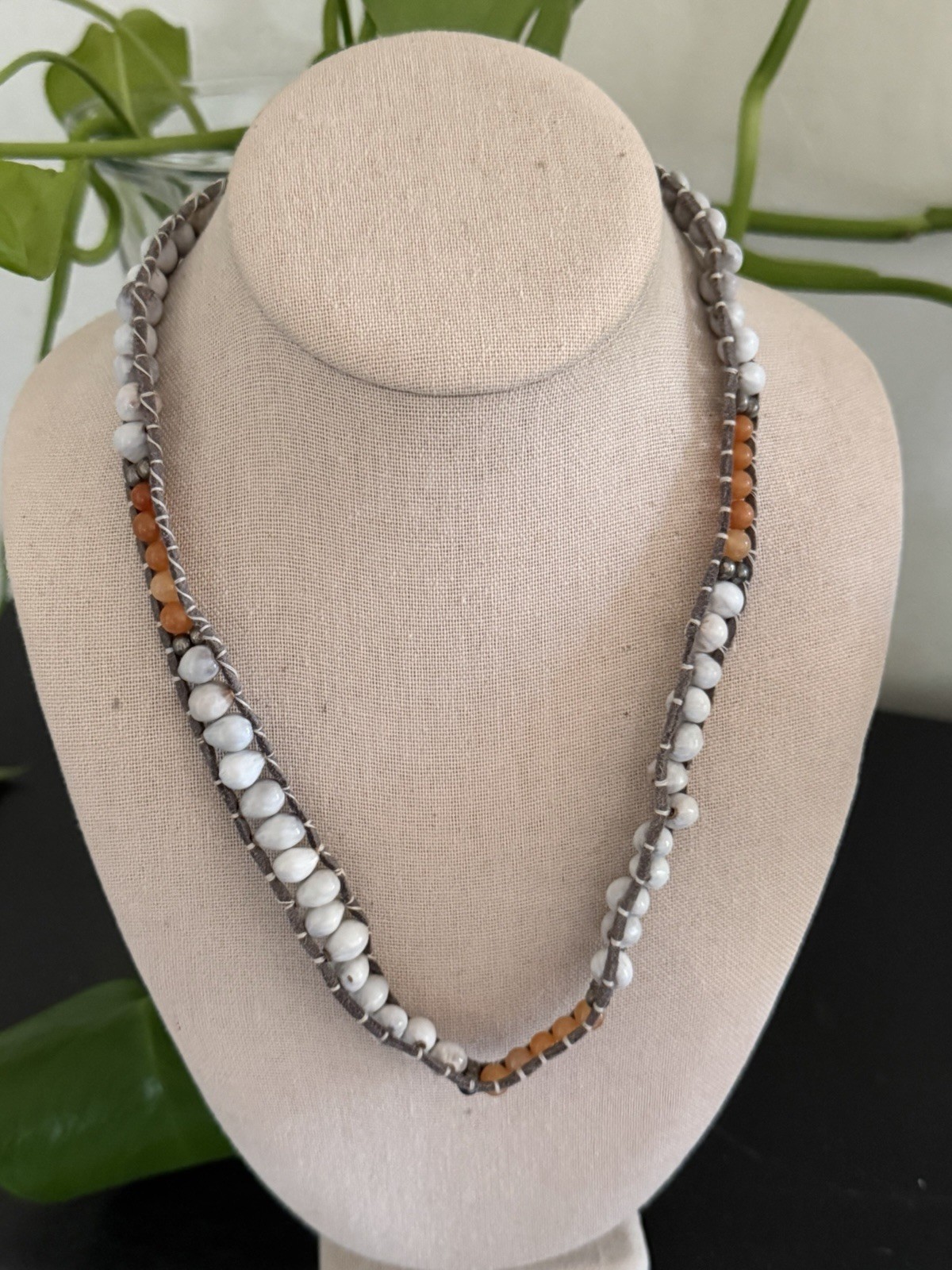 Chann Luu Morganite & Moonstone Beads Wrap Beaded Necklace / Bracelet