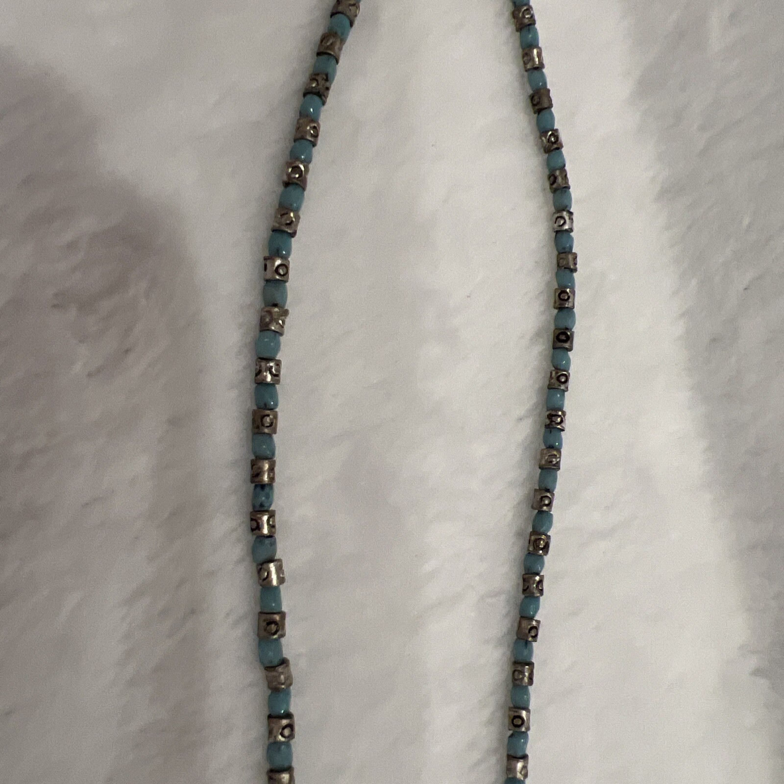 Lea Sophia Blue & White Rhinestone & Beads 19”w/extender