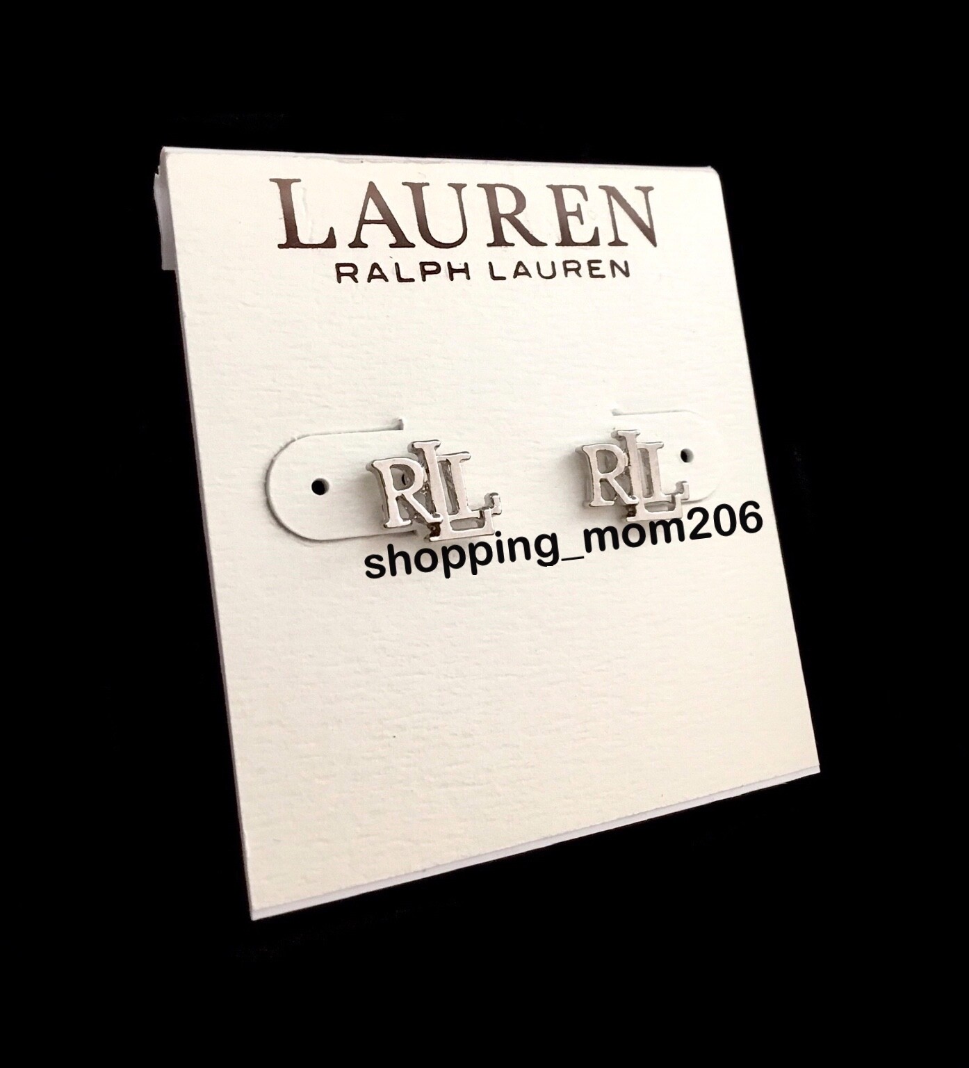 Lauren Ralph Lauren Silver-Tone RLL Logo Stud Earrings