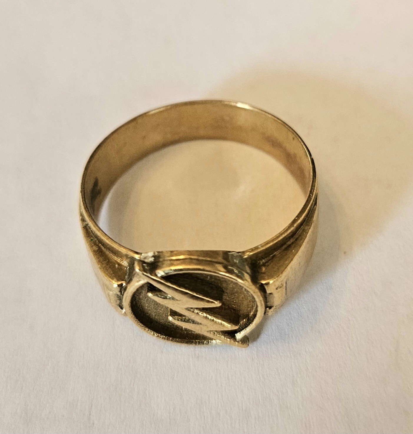 DC Comics The Flash Lighting Bolt Logo Ring Gold Metal Size 9 Cosplay