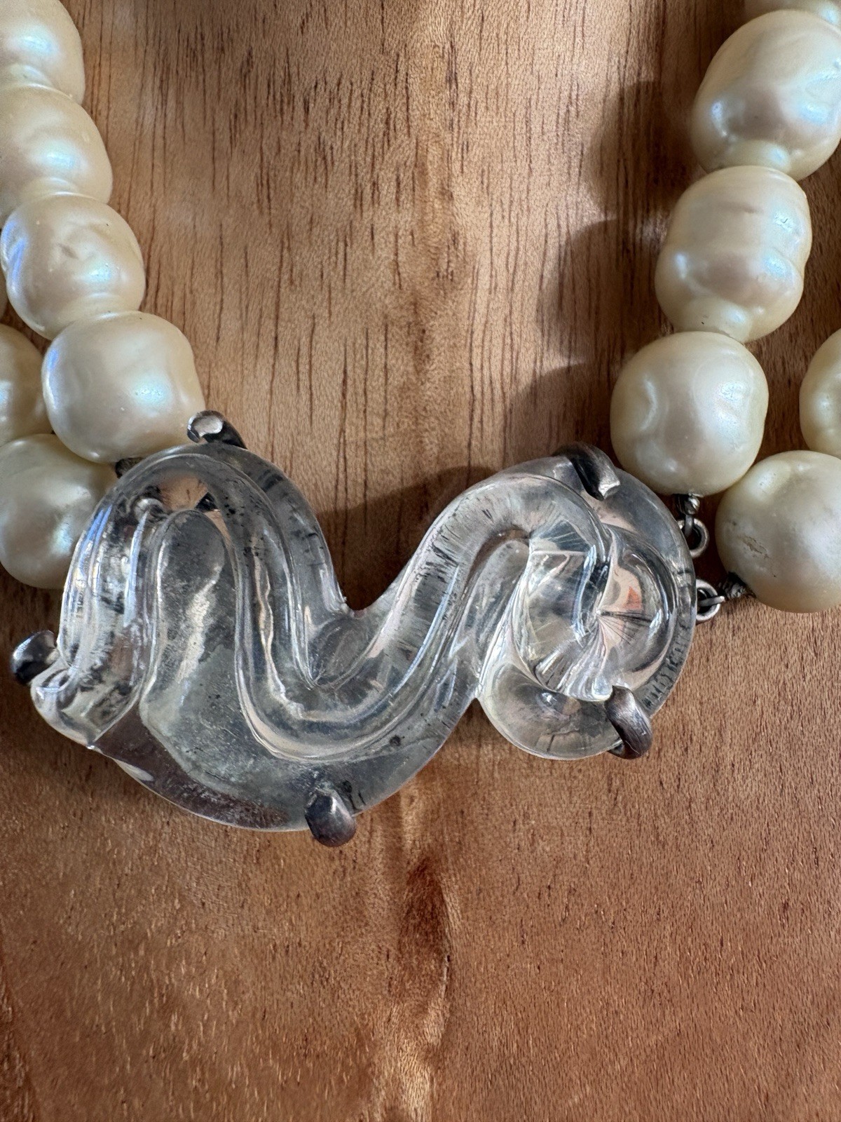 MARIQUITA MASTERSON 925 MOLTEN GLASS Centerpiece 2 Strand Glass Pearl NECKLACE