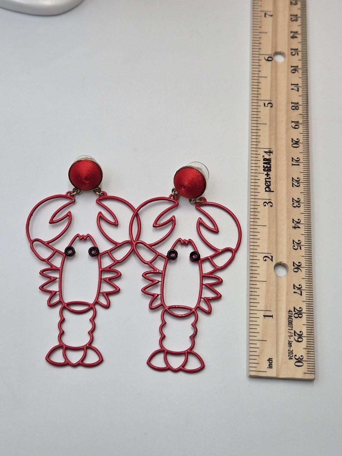 SUGARFIX BaubleBar Red Lobster Wire Dangle Drop Statement Earrings crawdad 300