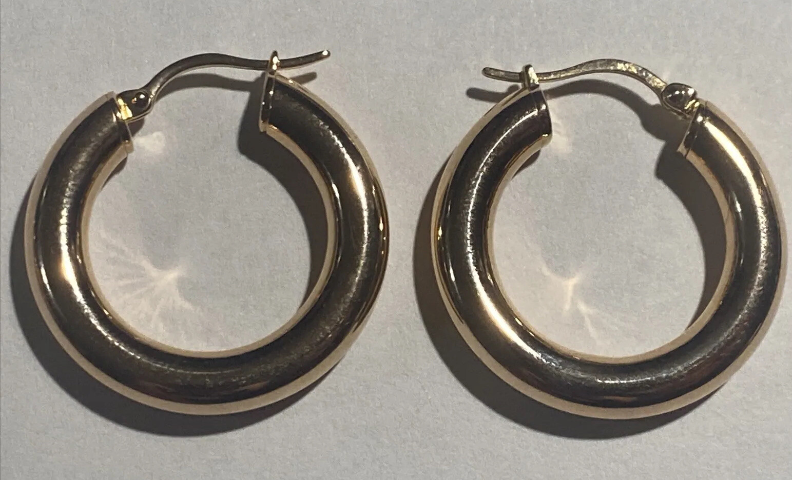 QVC Steel by Design 18K Rose Gold-Plated Stainless Steel Round Hoop Earrings NEW