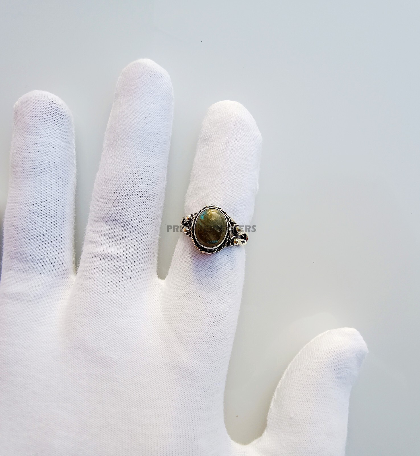 Natural Labradorite Silver Plated Ring, Antique Handmade Ring All Size Available