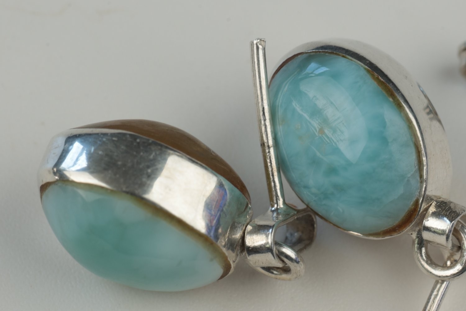 Earrings Small Blue Sterling Silver Drop