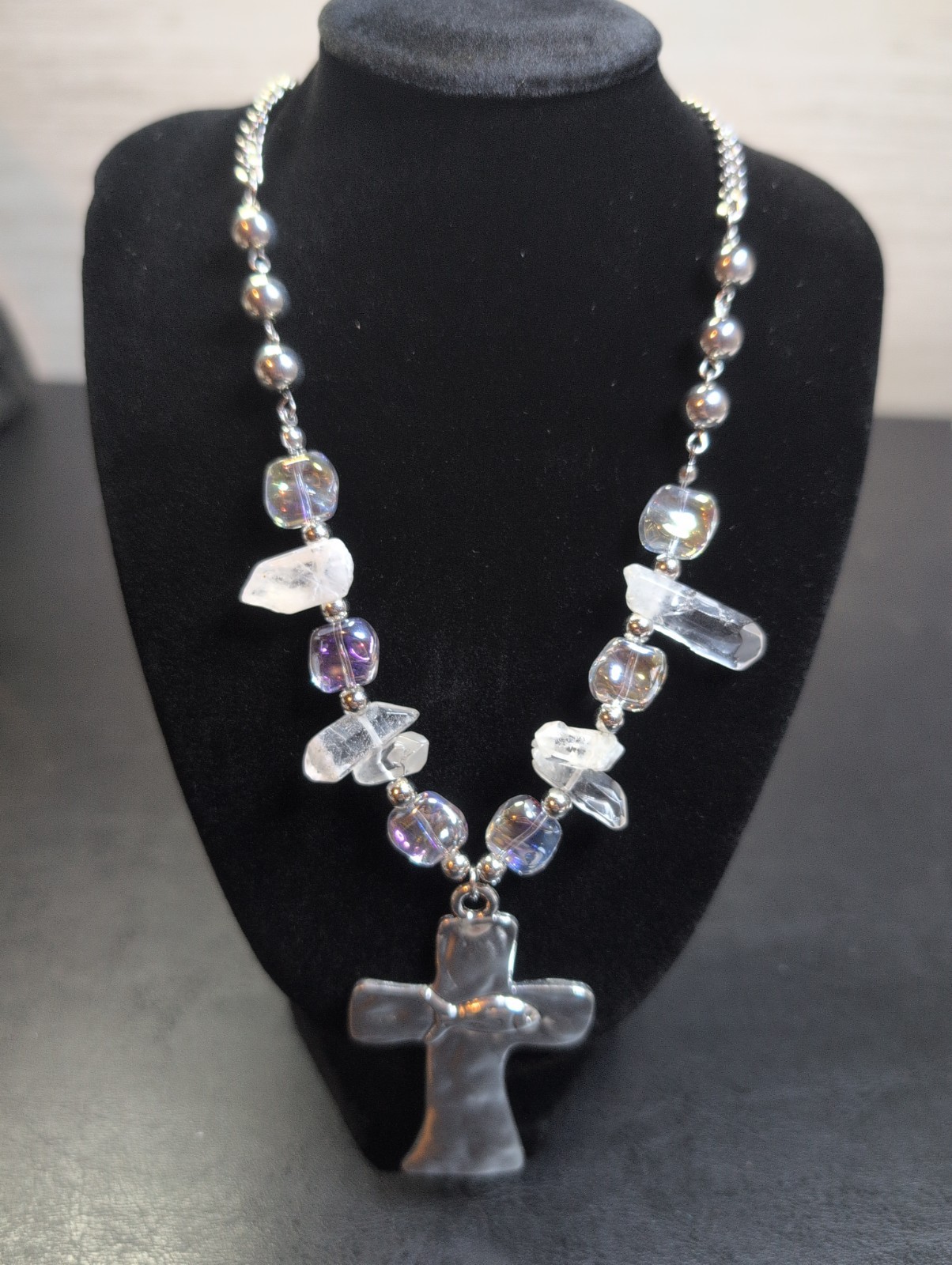 Cross Necklace 925 Silver Plated Sterling Silver Features Cross With A Fish…