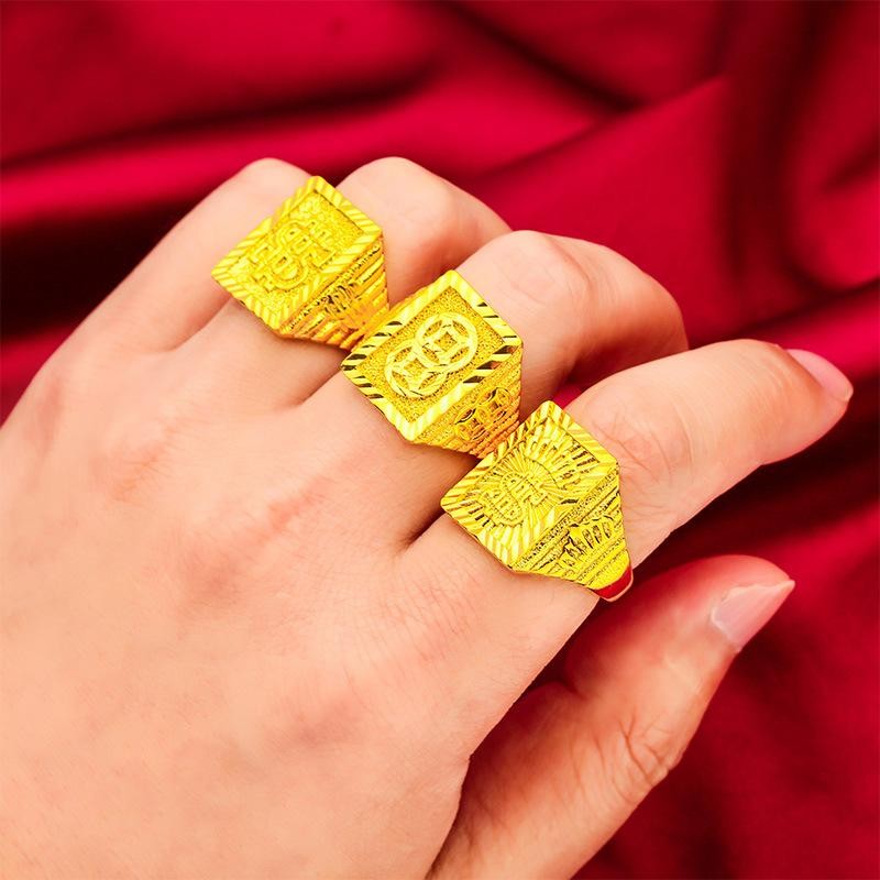 Open loop Men’s Oversized Coin Ring Crown Abacus Design, Striking Jewelry Piece