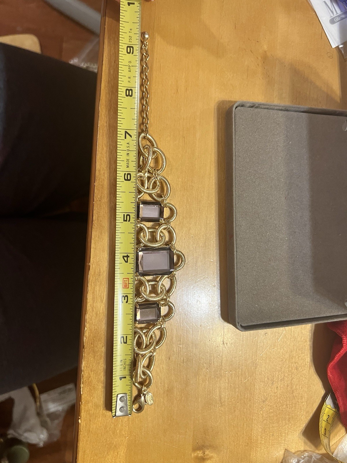 RARE! Nolan Miller Lilac Stone Triple Crown Tennis Bracelet 6.5-9in #607