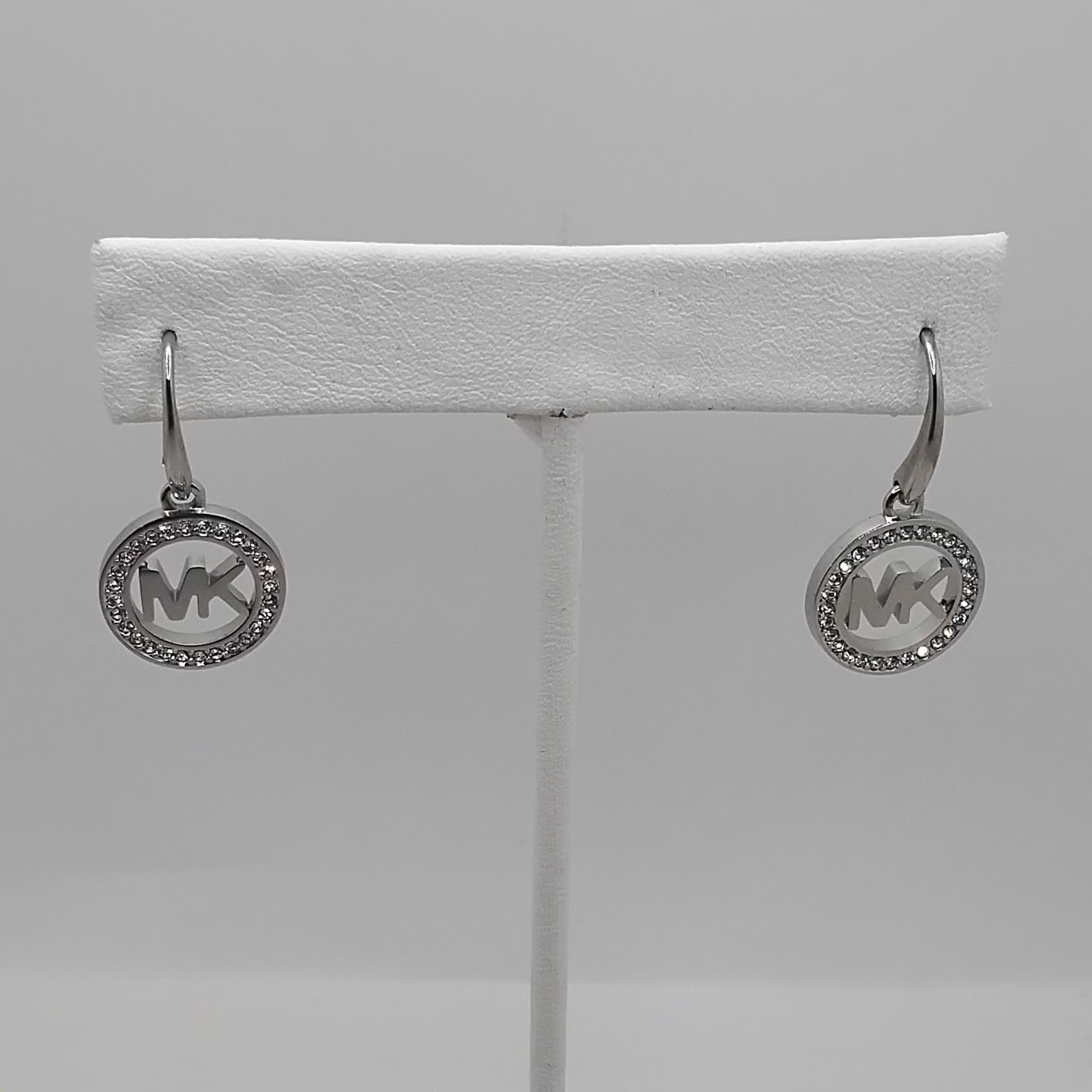 Michael Kors Pave Crystal MK Earrings New Without Tags