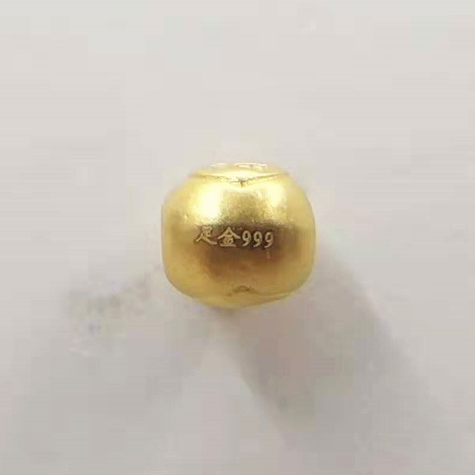 1PCS Pure 24K Yellow Gold Pendant 3D 福 Bag Transfer Bead DIY Jewelry