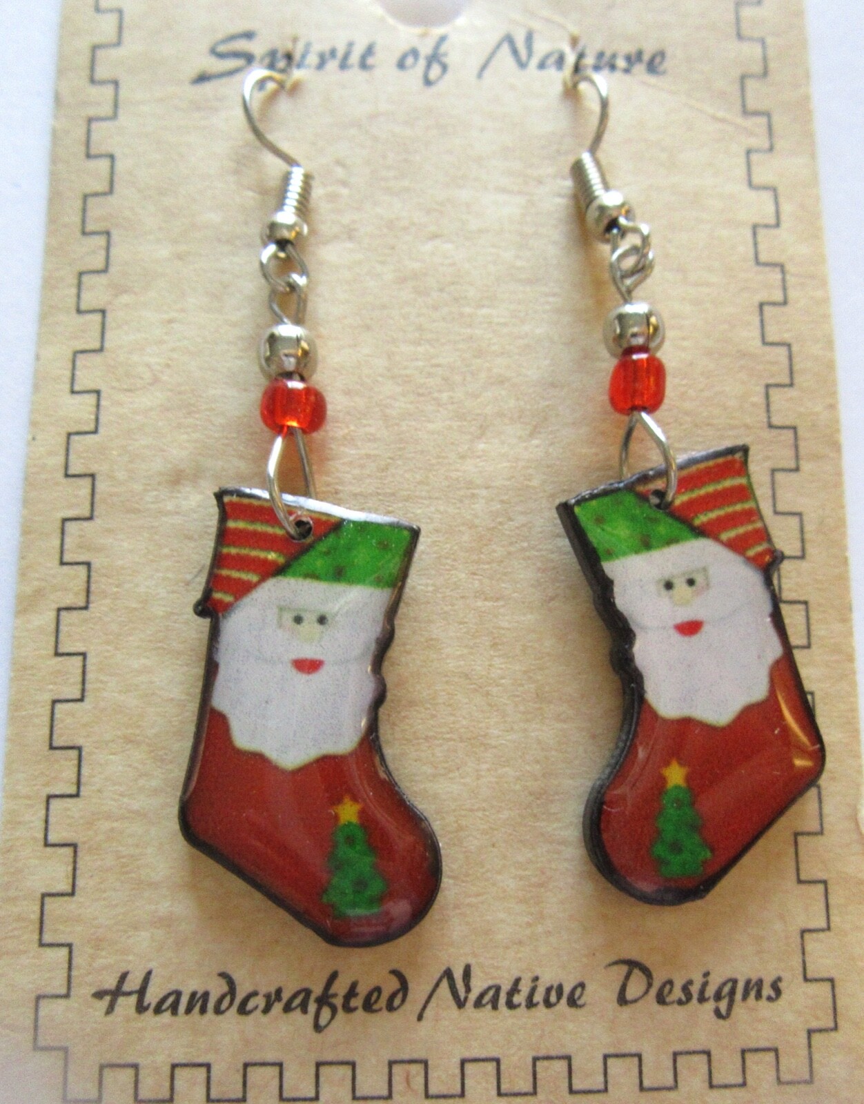Spirit of Nature Holiday Earrings Christmas Stocking- Santa- tree french wire