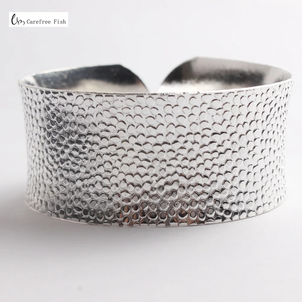 Classi Cuff Bracelet Tibetan Silver Plated Carved Flower Animal Opening Bangle