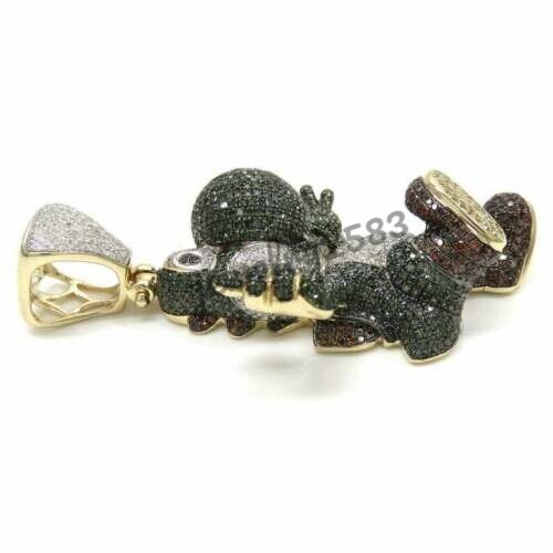 5.8Ct Multicolor Cubic Zirconia Men’s Happy Character Pendant 925 Silver
