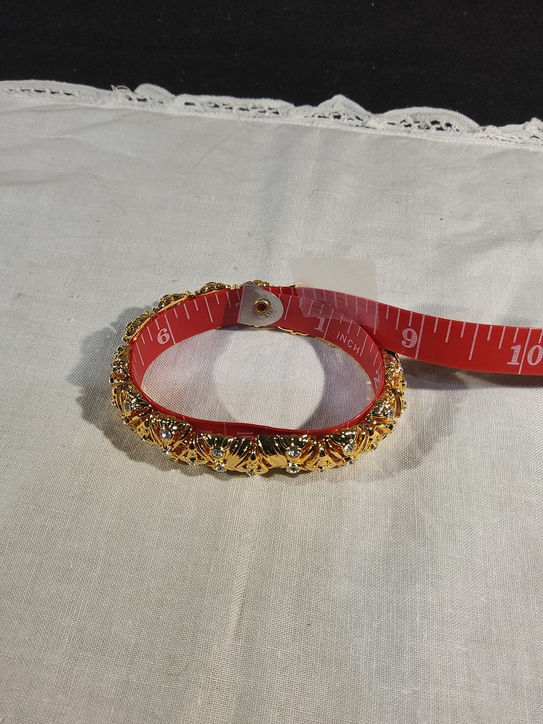 Nolan Miller Michigan Avenue Goldtone Clear Crystal Rhinestones Bracelet 8″