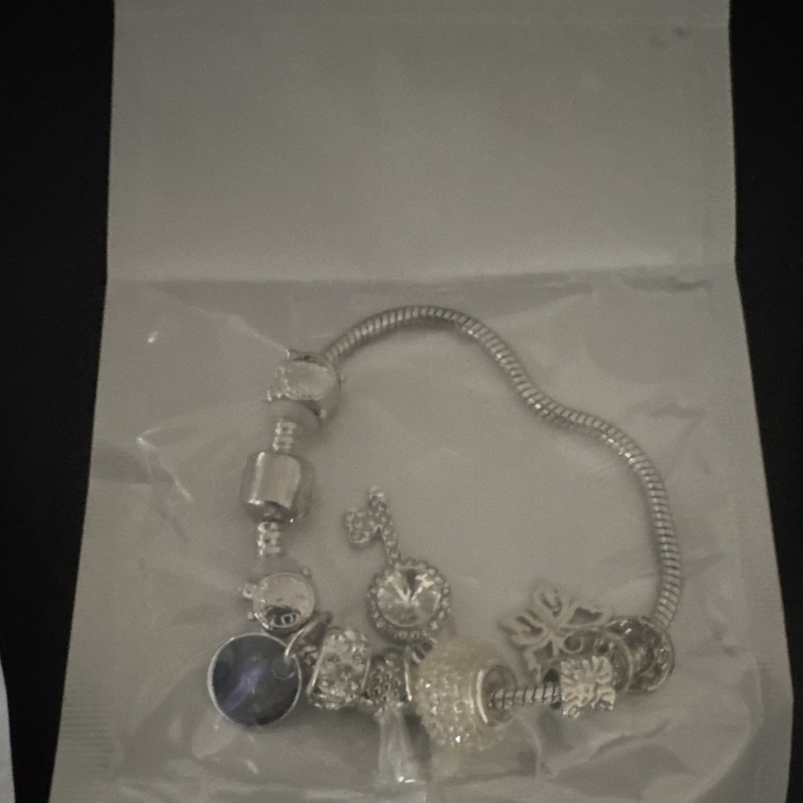 925 Sterling Silver Plated Over Stainless Steel Charm Bracelet choose (1) Only
