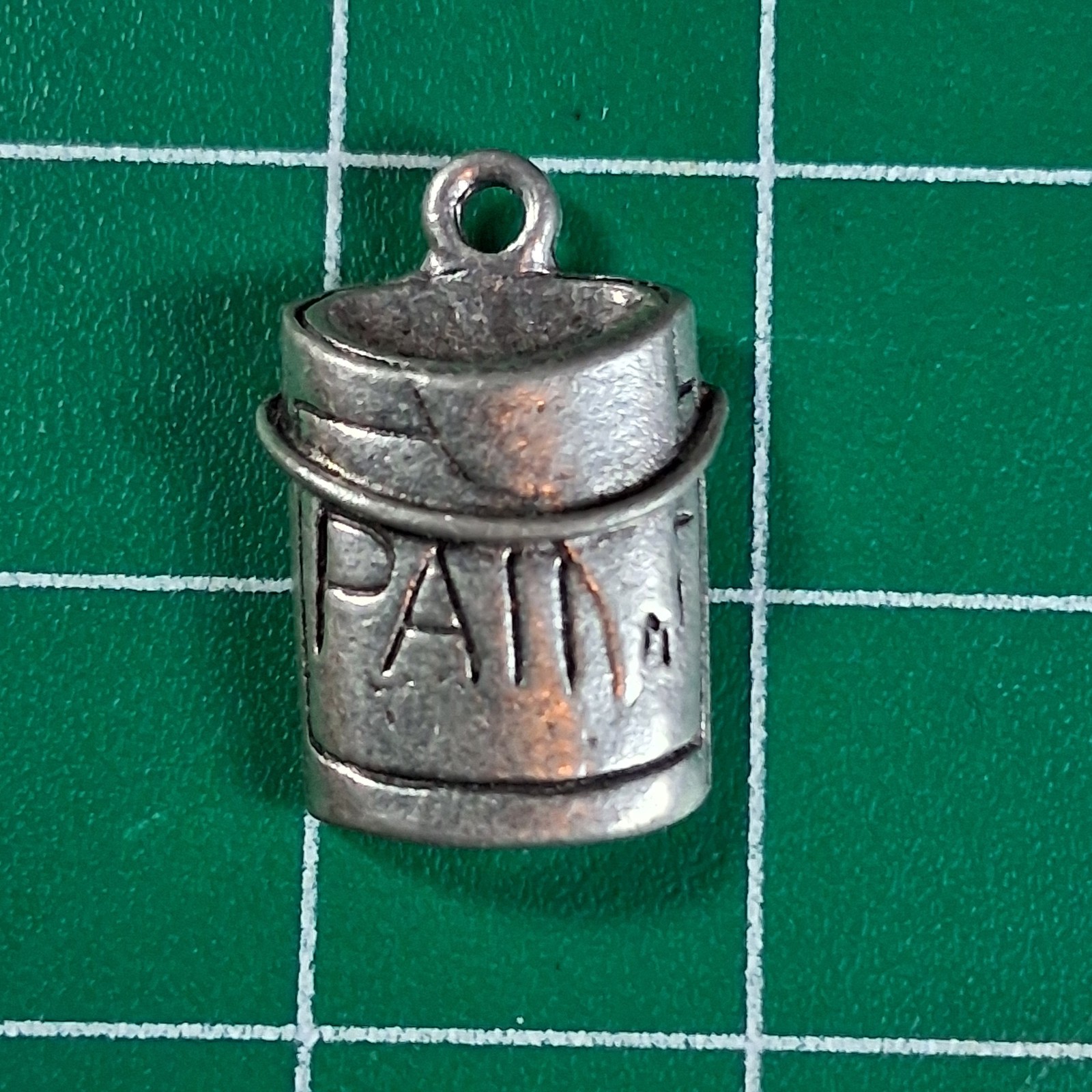 Vintage Silver Tone Paint Can Gallon Bucket Charm
