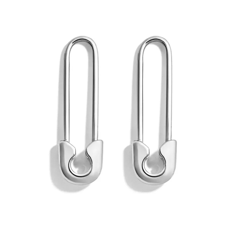 Silver – Safety Pin Earrings for Women Paper Clip Earrings, Woman’s Fashion