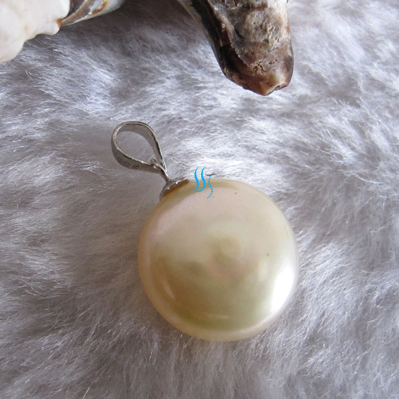 11.0-12.0mm Coin Freshwater Pearl Pendant P1S——MORE COLORS