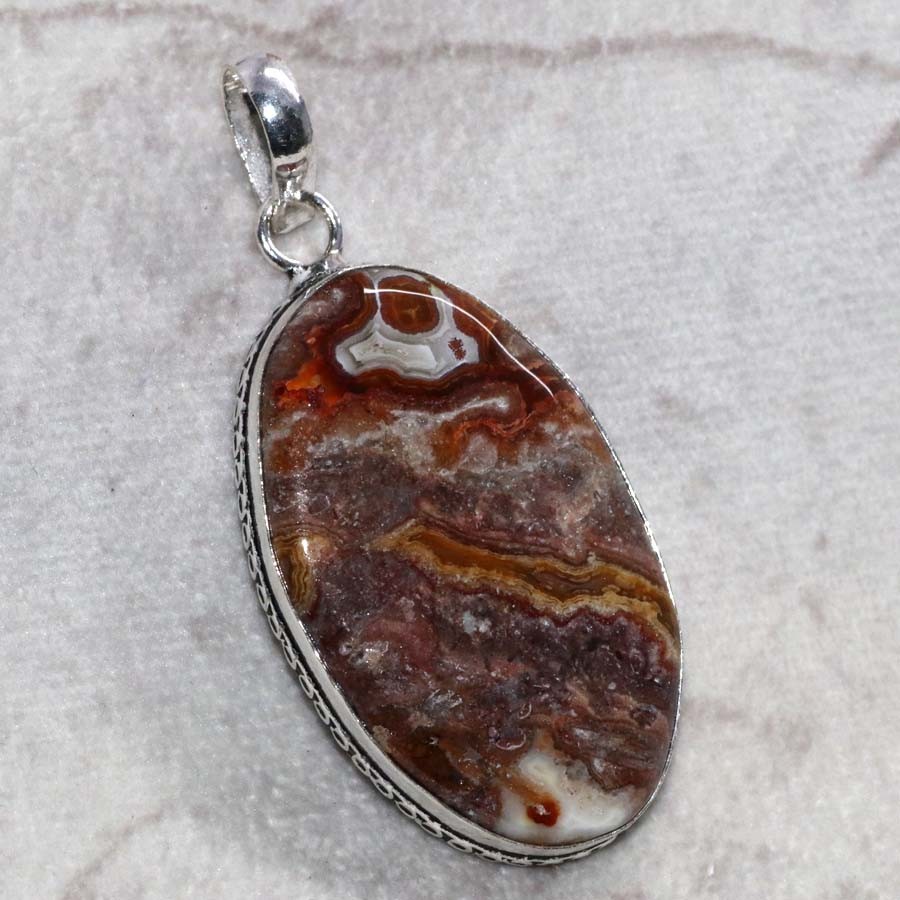 925 Silver Plated Mexican Laguna Lace Pendant 2.3″ Limited Gift Trendy MJ