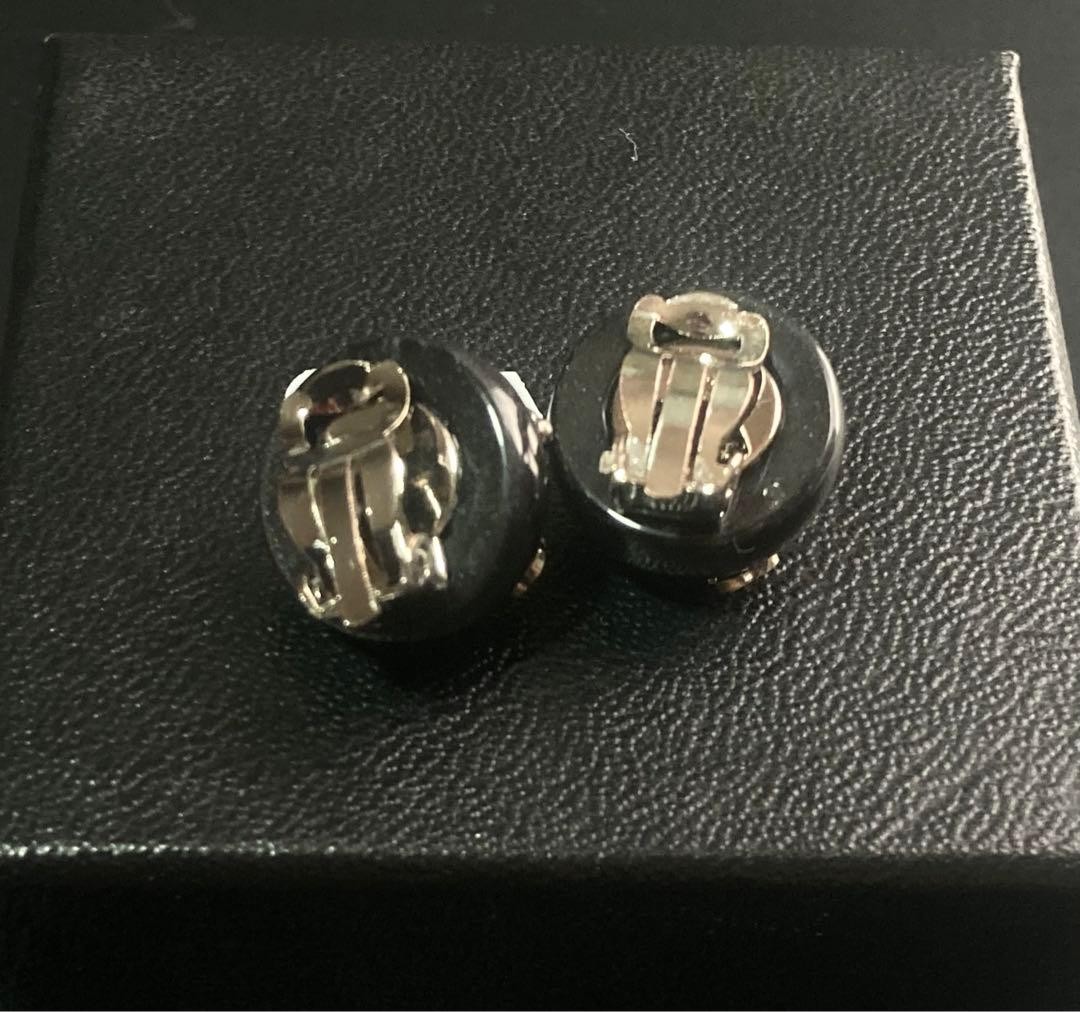 Chanel Coco Mark Icon Charm Earrings Black Jewelry Accessory for Women with Box