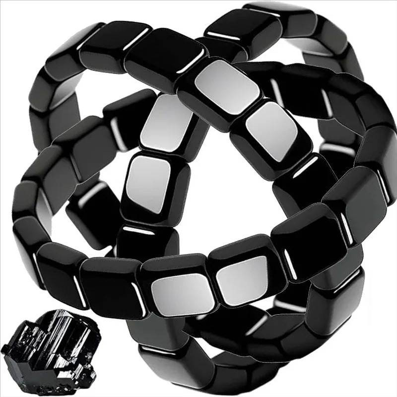 Hemys Hematite Bracelet for Men, 2pcs New Hemios bracelet Male Energy Jewelry US