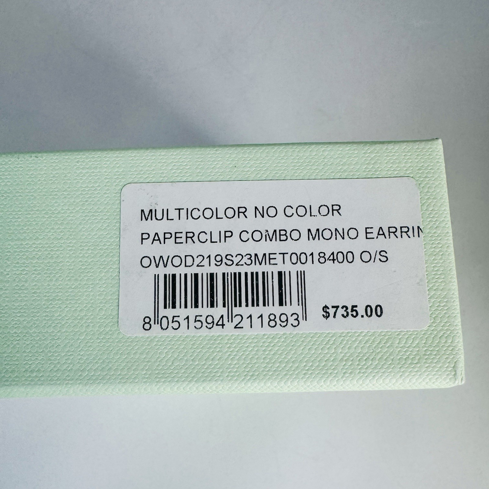 Off White Paperclip Combo Mono Earring Multicolor Single Earring Costume
