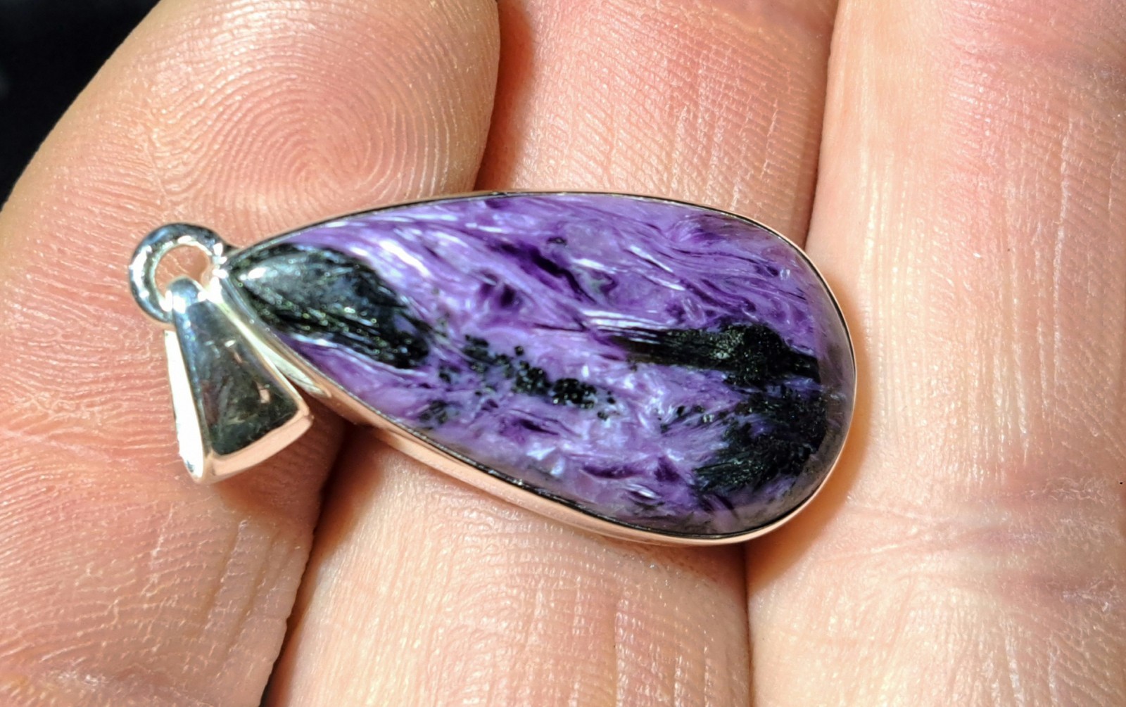 💎💎Top Russian Purple Charoite Solid Silver Pendant💎💎