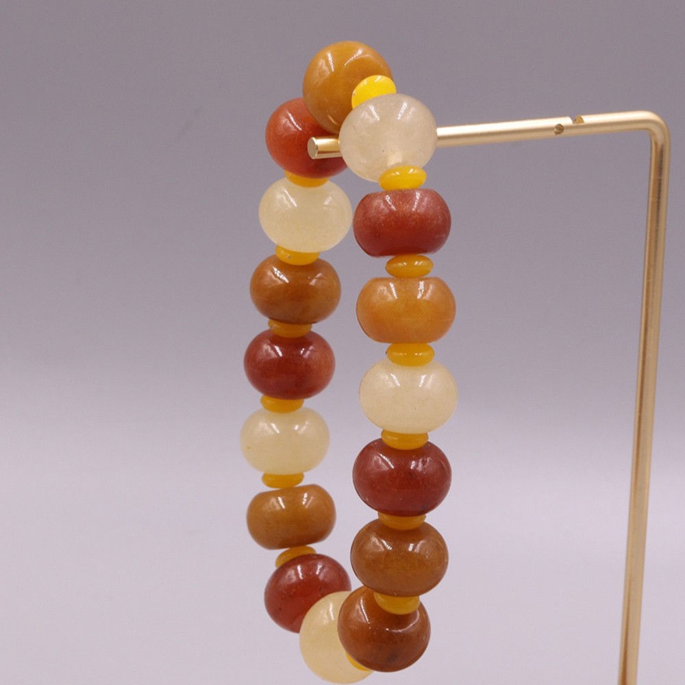 Natural Red Jinsi Jade Bracelet 13mm Abacus Bead Women Bracelet Fit 16.5cm