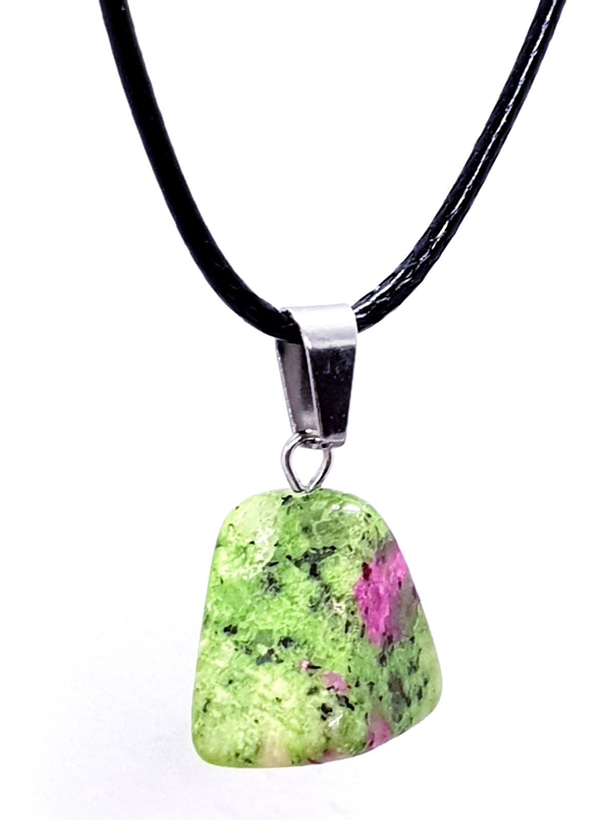 Ruby Zoisite Pendant Anyolite Gemstone Healing Cord Necklace Abundance Jewellery