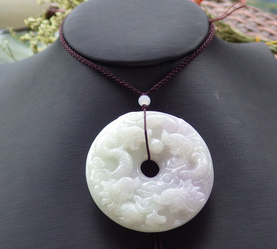 Certified Green Burma Natural A Jade jadeite pendant 9 Dragon Circle 九龙戏珠 592292