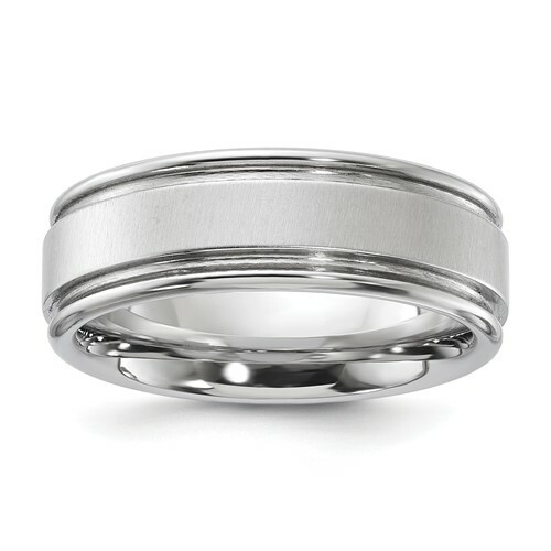 *BRAND NEW* Chisel Vitalium White Flat Polished 6mm Wedding Band VB110-10