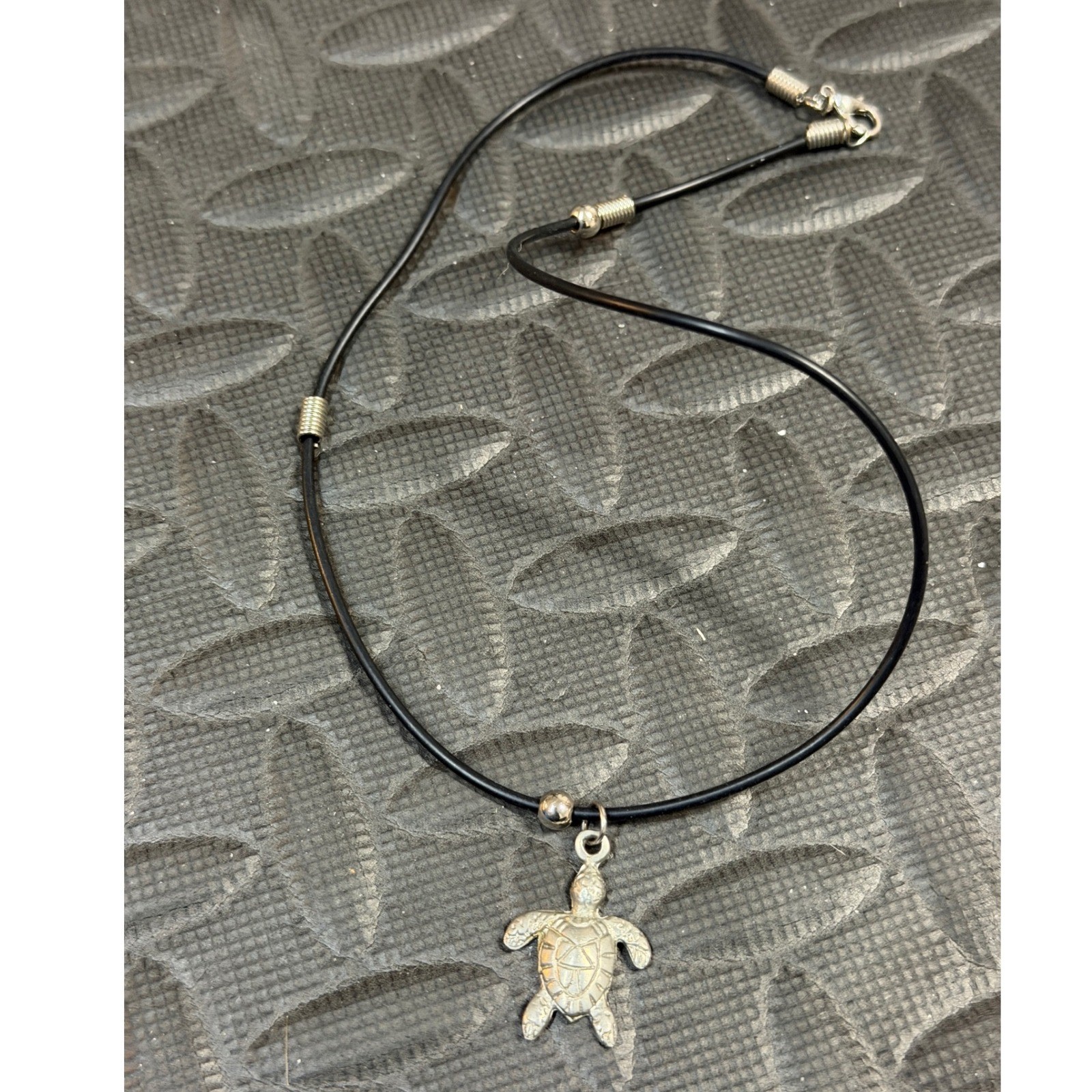 Turtle Pendant Necklace Nautical Cord Jewelry Beach Sea Festival Charm Metal