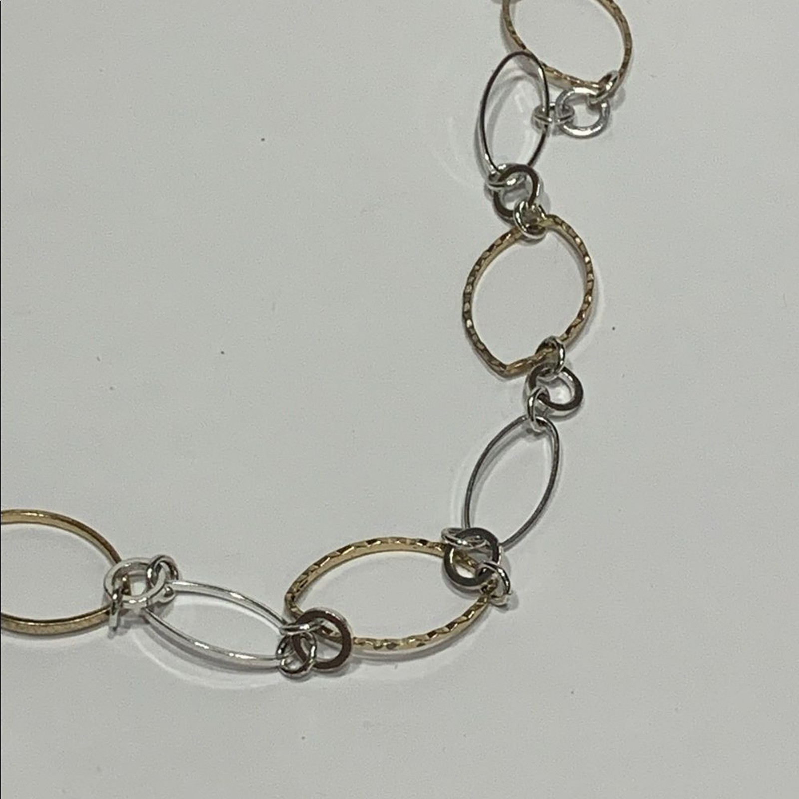 Relativity Two-Tone Gold and Silver loop chain Necklace 24” New NWT