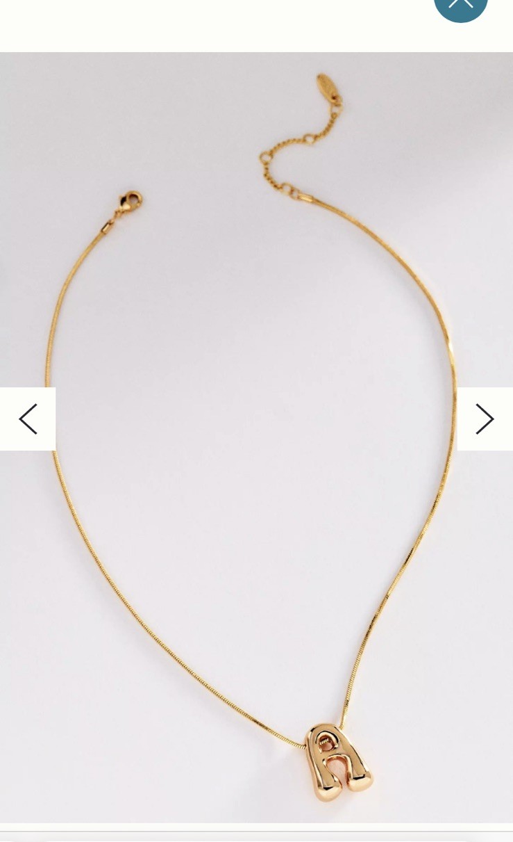 Anthropologie Bubble Monogram Initial ‘M’ Gold Necklace 14k gold-plated brass