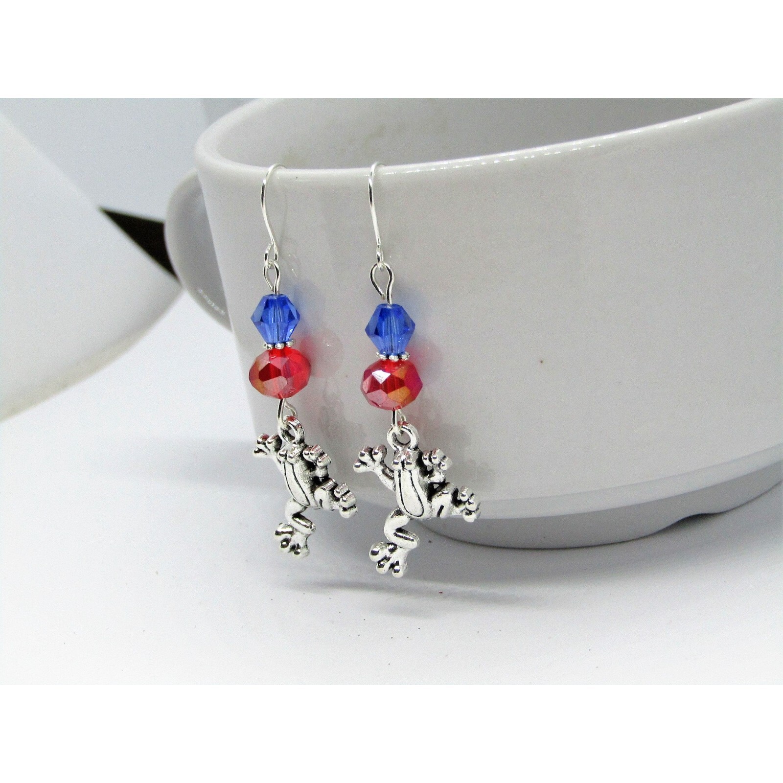 Frog Charm Dangle Earrings Handmade Earrings Gift For Her Minimalist Jewelry