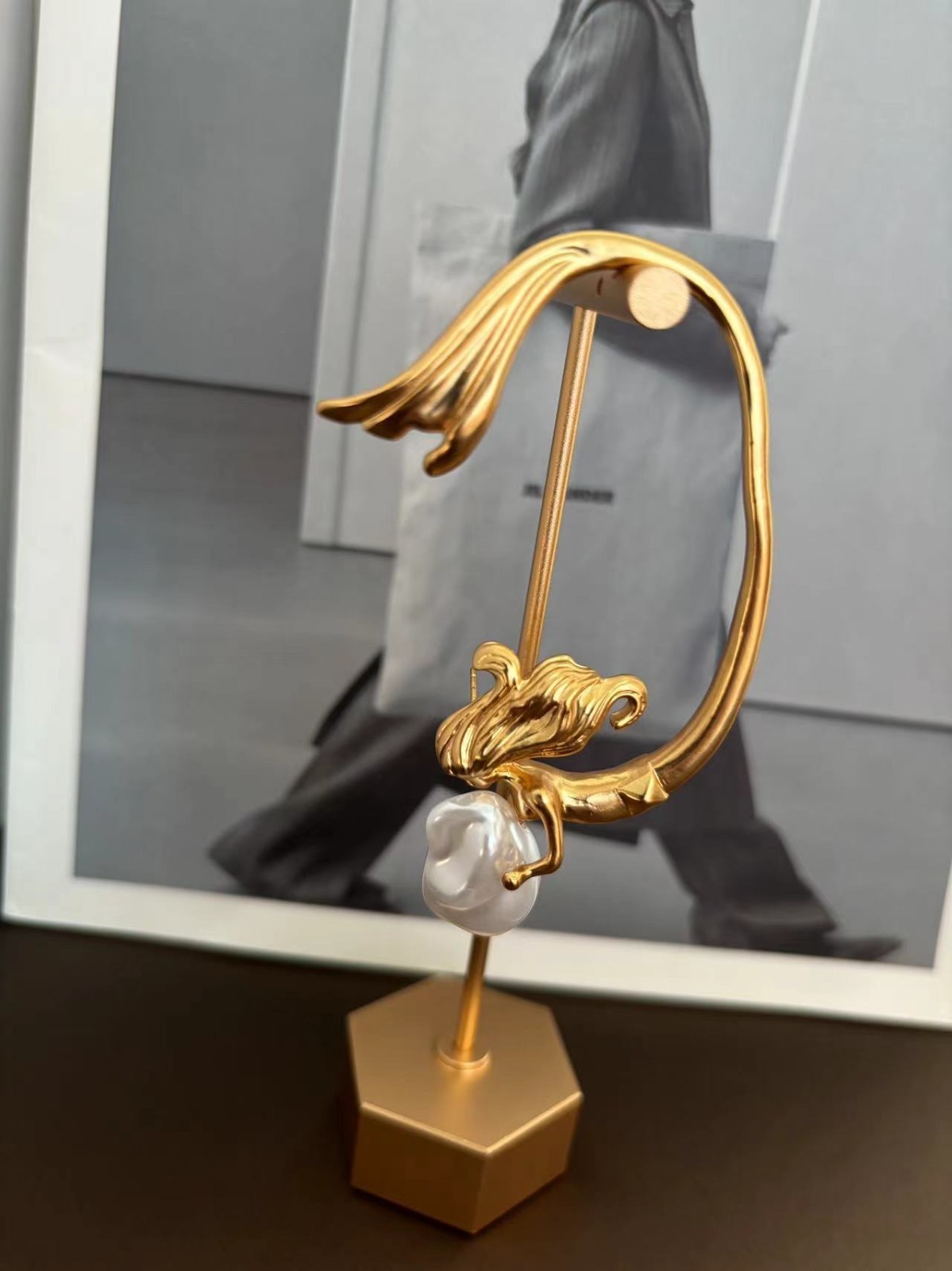 AUTHENTIC Super High Quality Schiaparelli Baroque Pearl Gold Mermaid Earrings