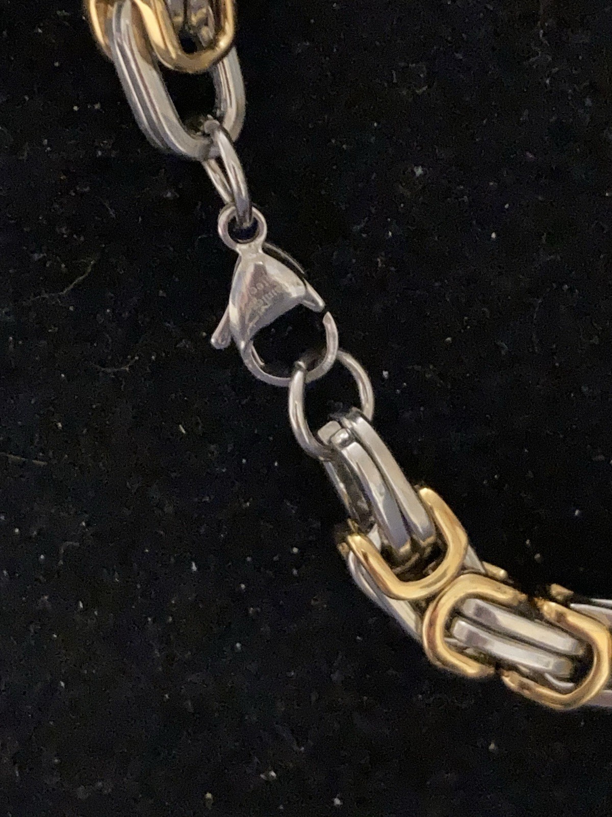 Gold Plated/Silver Stainless Steel Byzantine Box Link Chain Necklace-24” -UNISEX