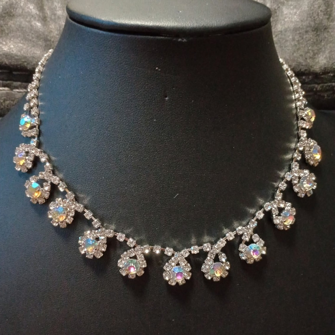 Paparazzi Silver with Iridescent & Clear Rhinestone Necklace