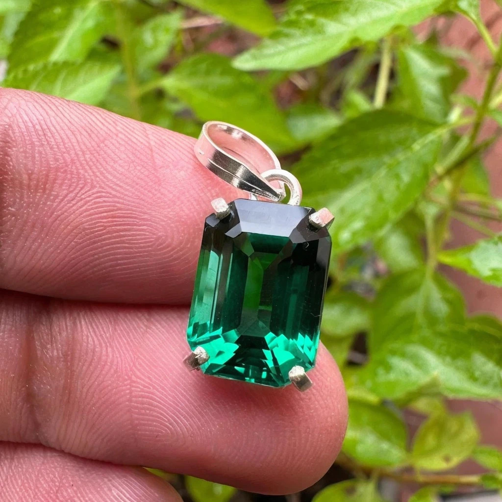 15 Ct Certified Natural Green Tourmaline Pendant Sterling Silver – With Chain